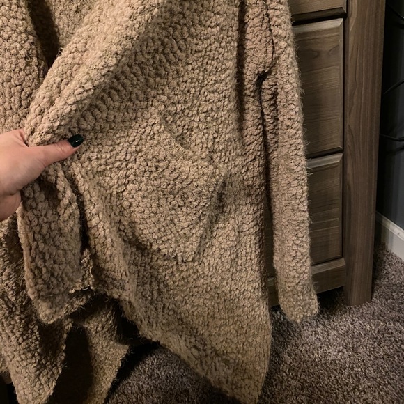 Fuzzy Open Knit Popcorn Cardigan - Picture 4 of 5